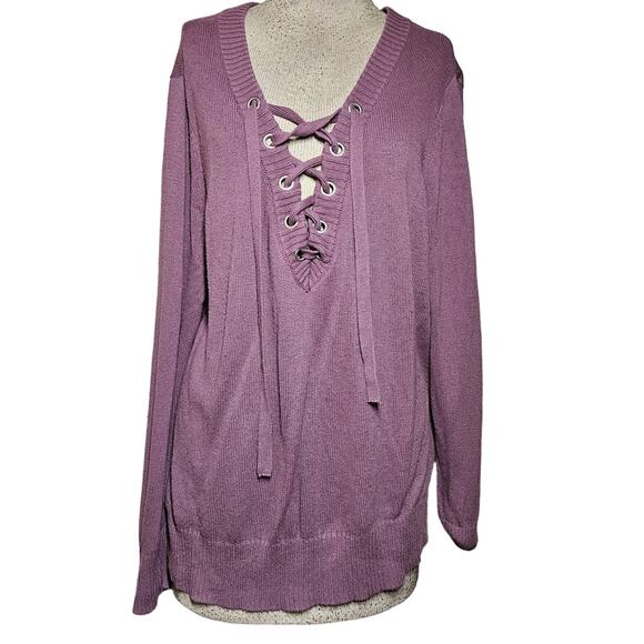 Purple Cotton Blend Sweater Size XL - Picture 1 of 4
